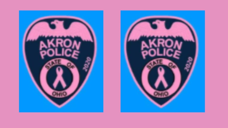 Akron Police Department officers are wearing pink patches throughout Oct. to raise awareness...